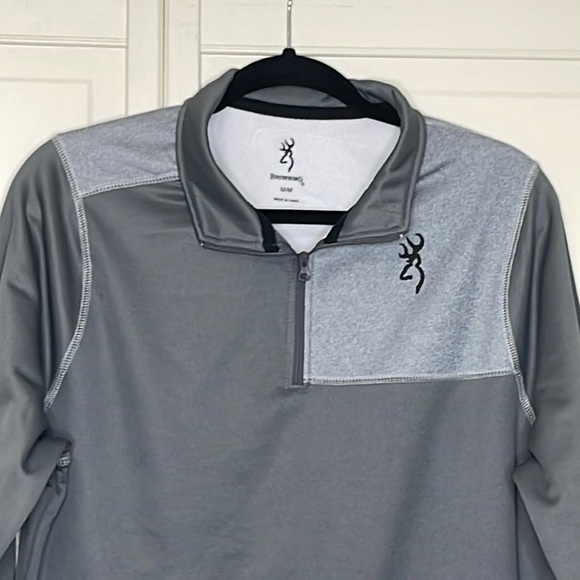 BROWNING Men's Porter 1/4 Zip Castlerock Long Sleeve Pullover Grey Size M - Picture 2 of 9